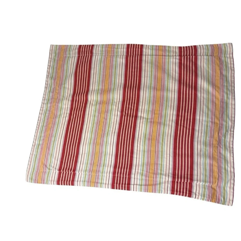 Pottery Barn Libby Red Stripe Pillow Sham Standard CottageCore Farmhouse Coastal